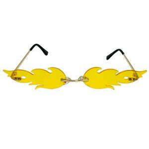 6047 | Yellow Flame Rimless Sunglasses